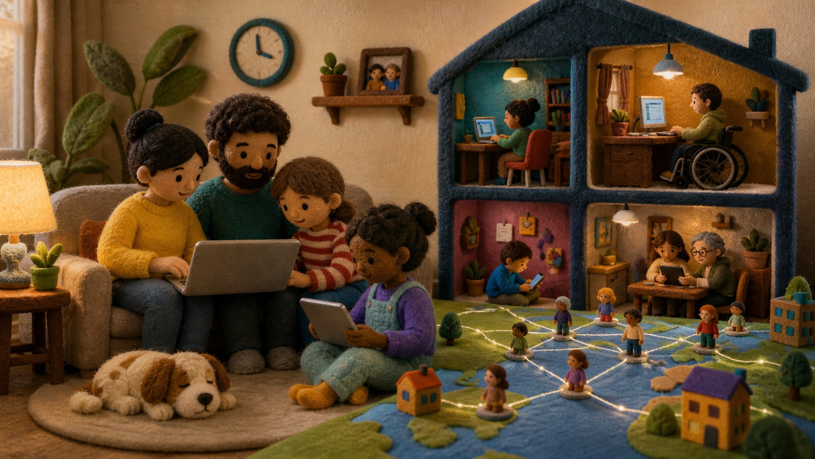 Time turns a temporary solution into something else: Families in a connected world