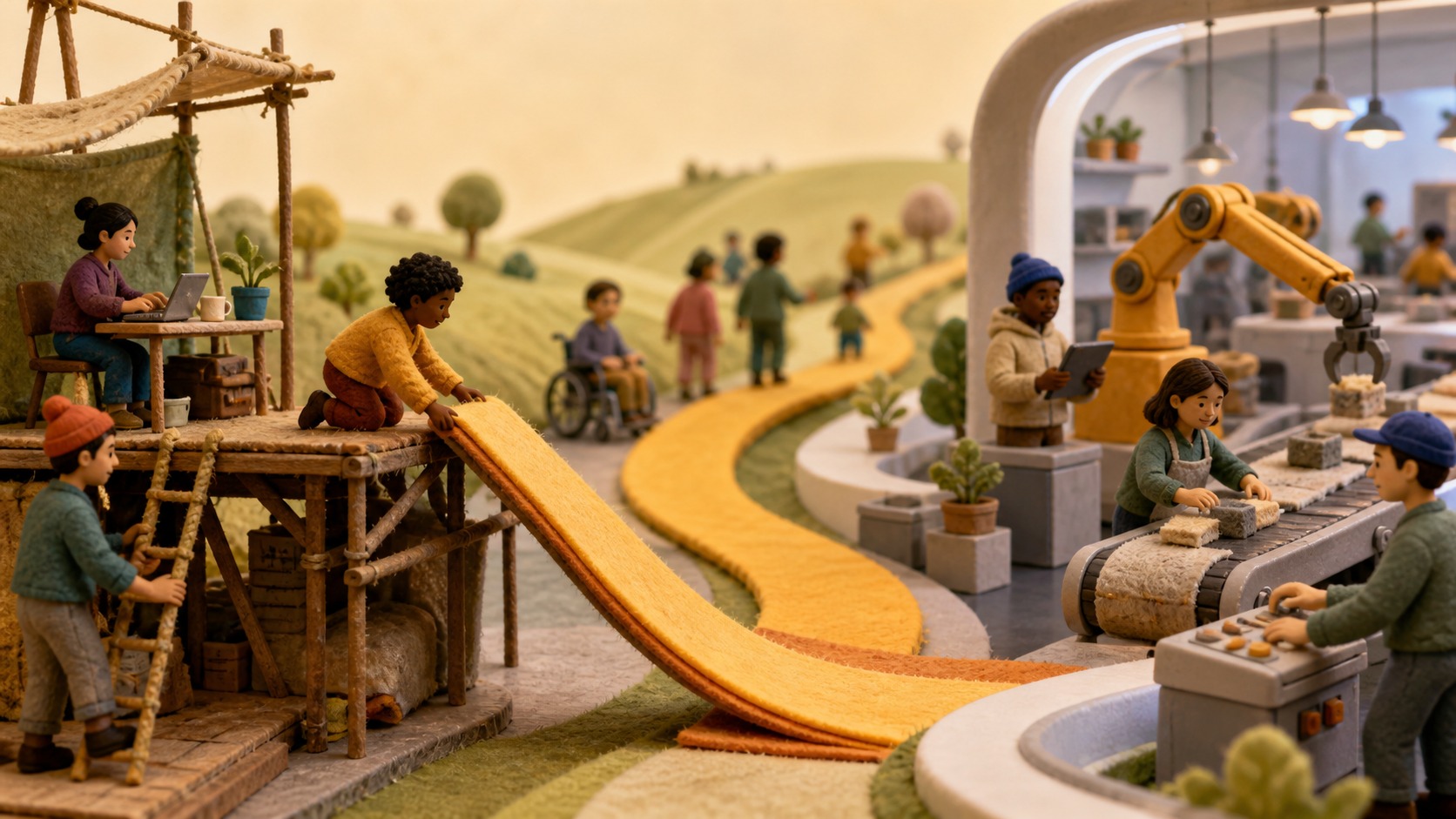Time turns a provisional solution into something else: Decent work in the age of automation