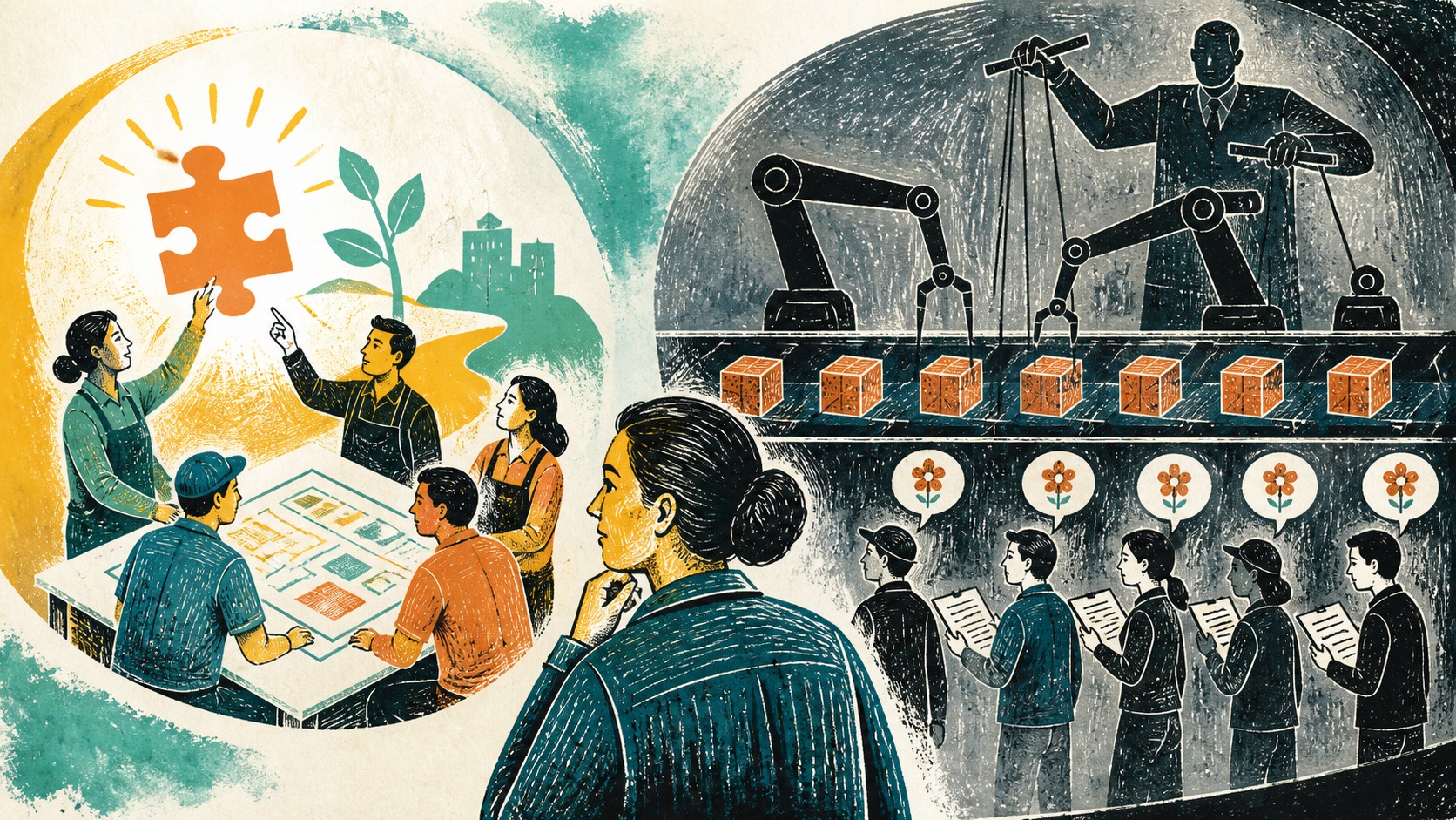 Participation before changes decisions, then only decorates them: Decent work in the age of automation