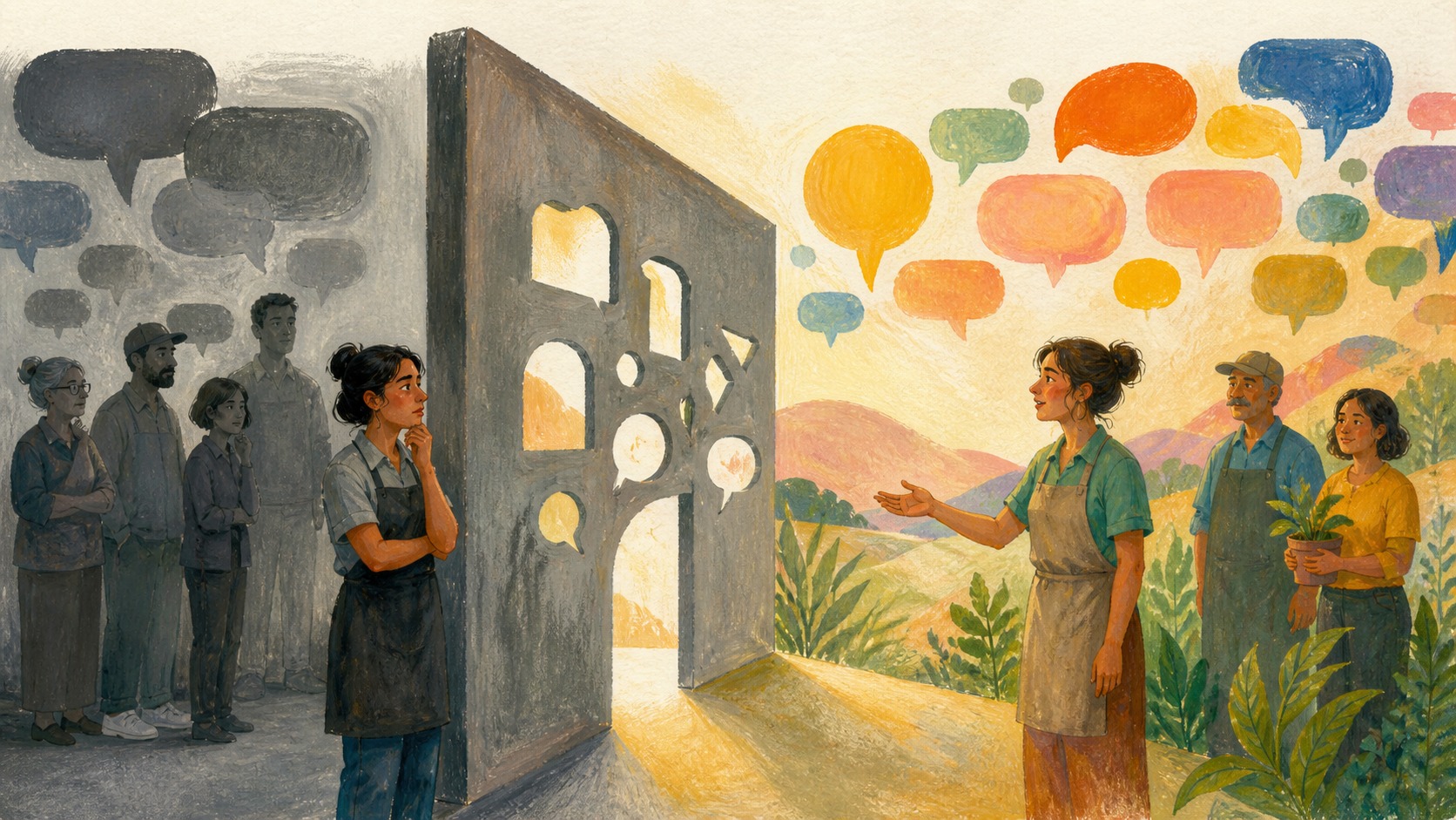 Changing a word can change who dares to speak: Small businesses with responsible technology